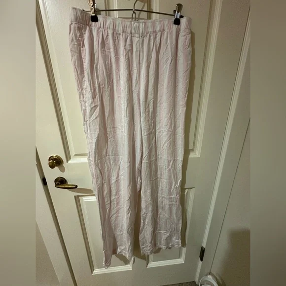 VICTORIA SECRET Lounge Pants Sleepwear Cotton Blend Pajama Pink White Stripe - Picture 4 of 9
